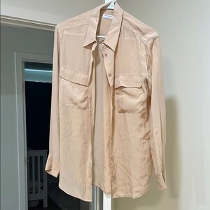 Equipment Beige Silk Button-Up Shirt